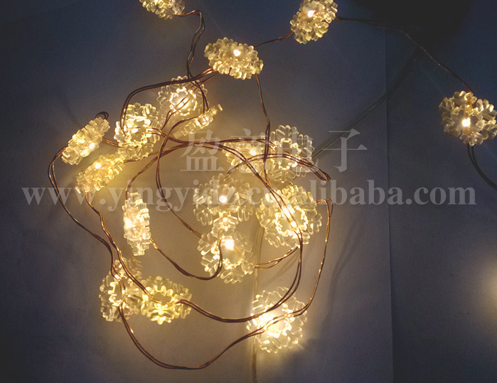 造型LED装饰灯串银线电池盒灯串铜线灯串节日装饰铜线灯串详情图2