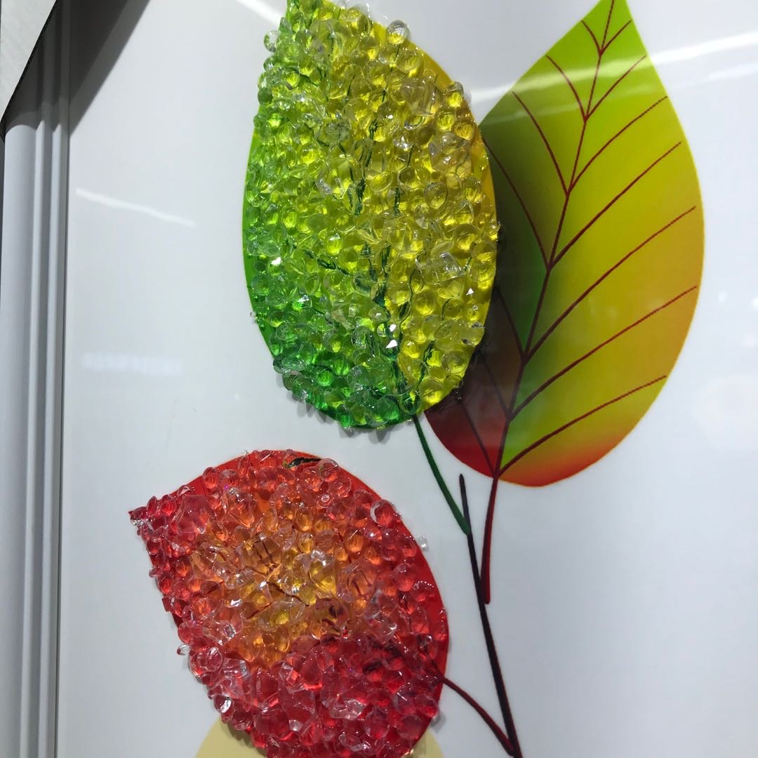 镶钻晶瓷轻奢玄关装饰画走廊竖版客厅过道挂画抽象背景壁画产品图