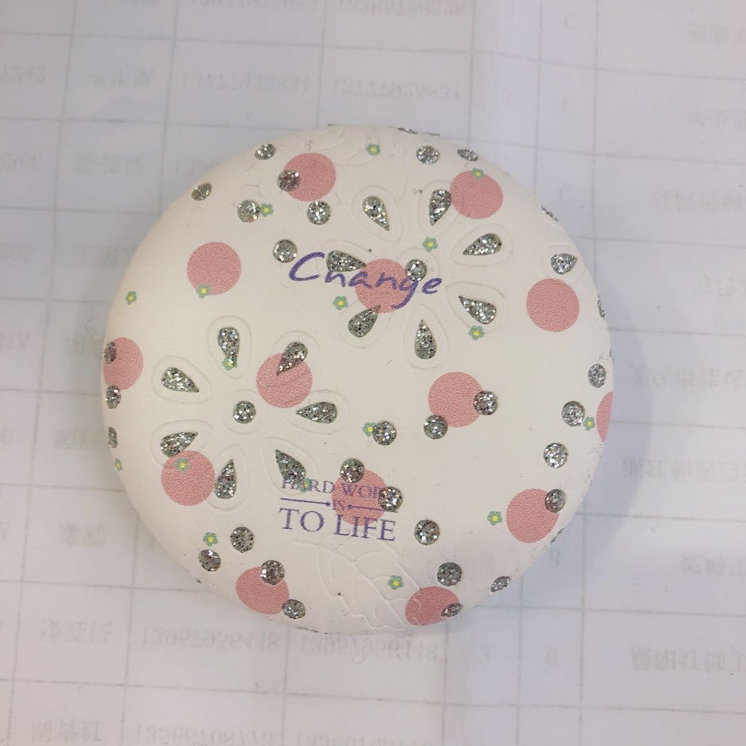 镶钻小镜子女随身ins风简约便携超薄圆形随身镜 迷你小号化妆镜批发产品图