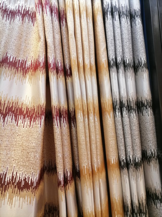 Simple cotton and linen curtain fabric finished in solid color for living room heat insulation and sunshade rental bedroom details Picture
