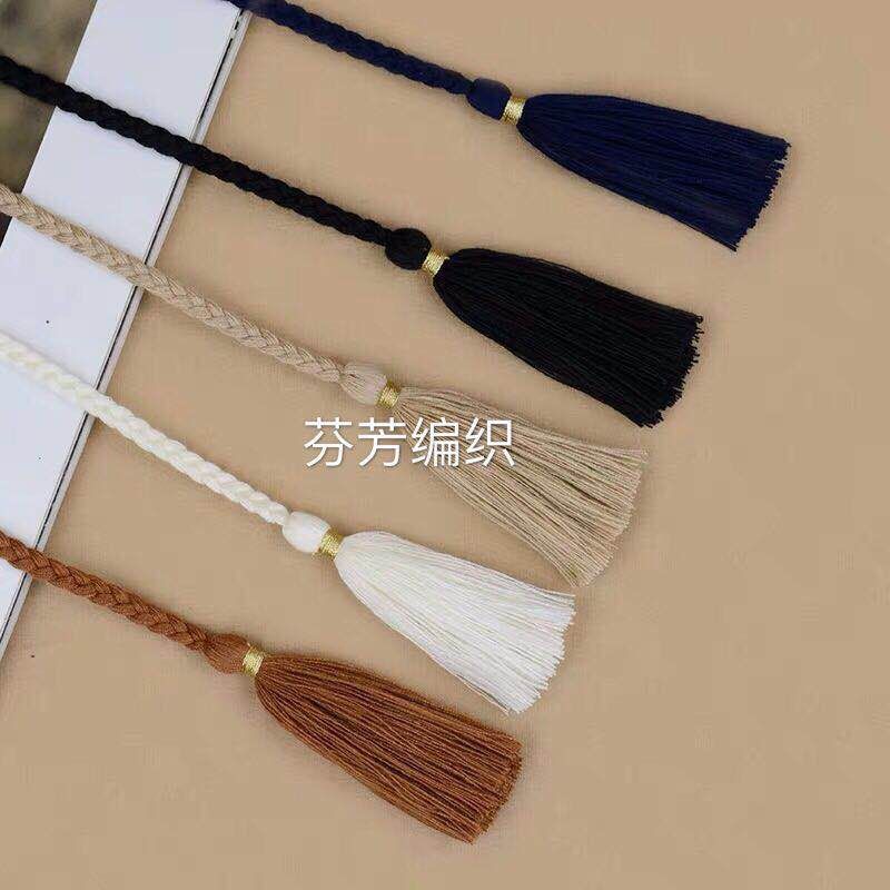 简约百搭女细腰带棉线编织腰绳连衣裙裙带束腰装饰绳子衬衣腰链韩