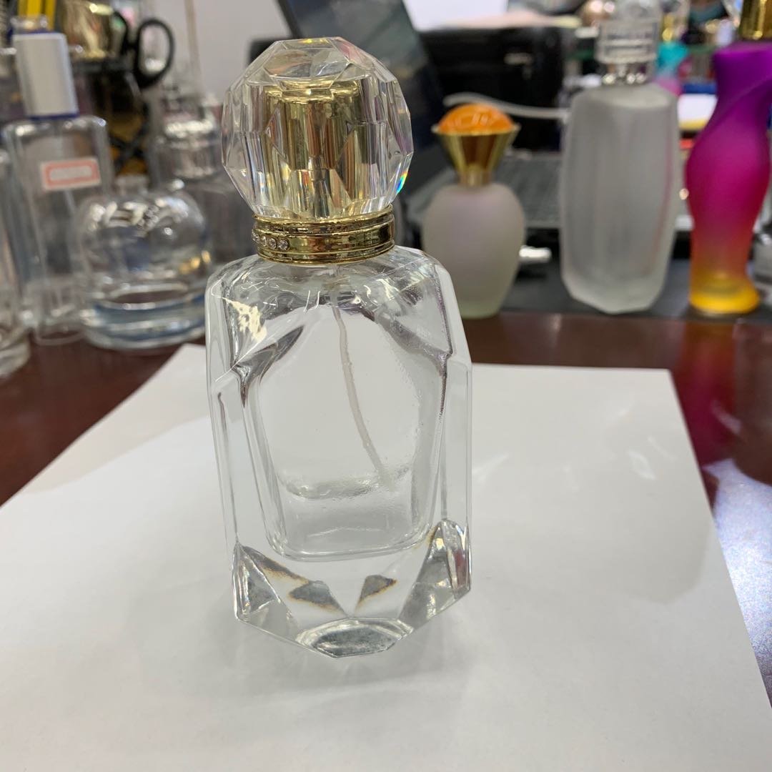 透明包装香水玻璃瓶多面玻璃小样粉装便携式高档