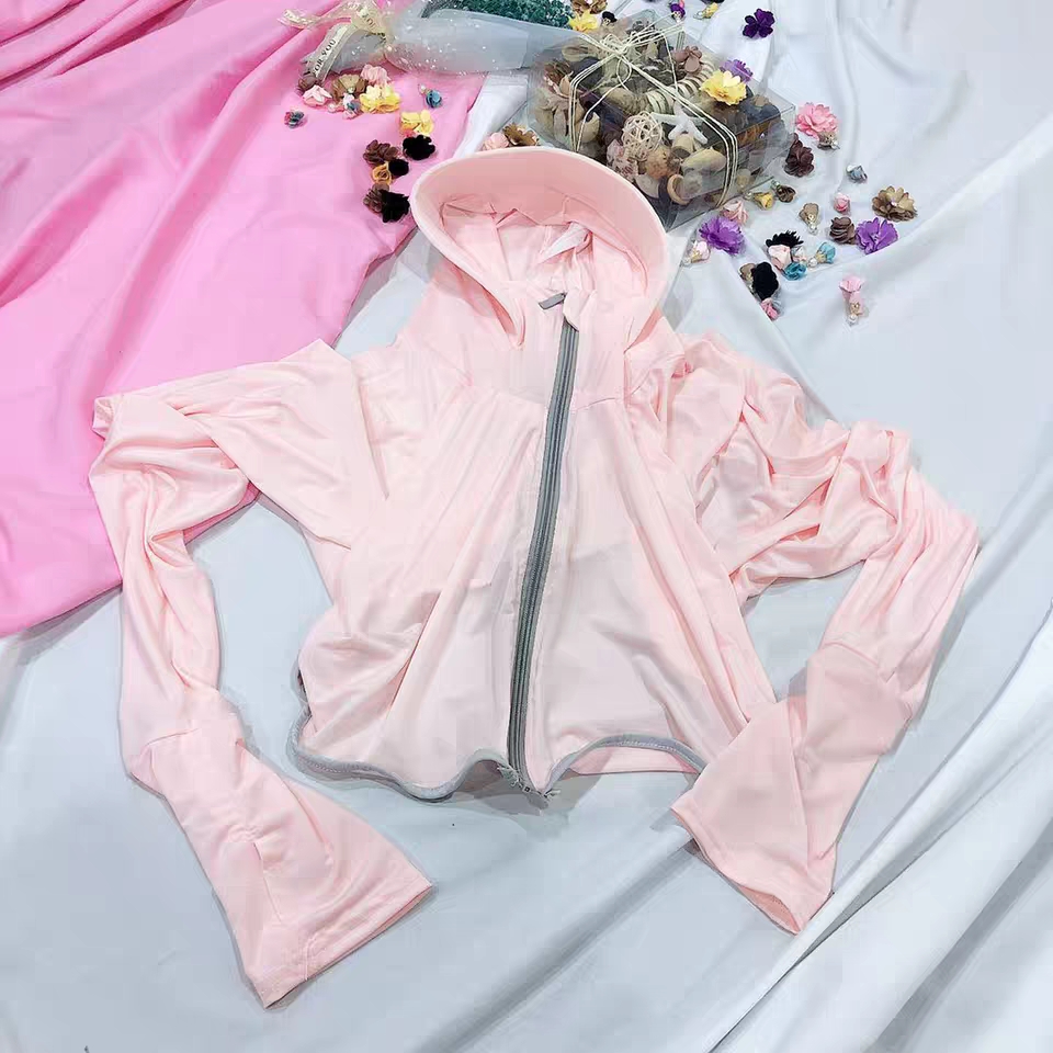 防晒衣女短款夏季韩版宽松防晒服户外皮肤衣长袖薄外套潮