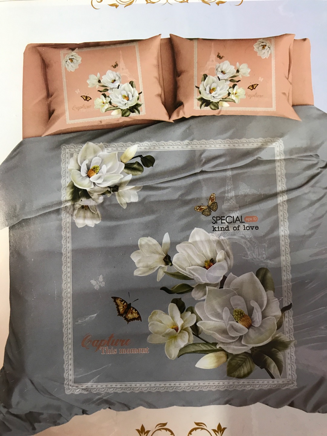 AB版喷气活性澳绒大版花四件套200*230产品图