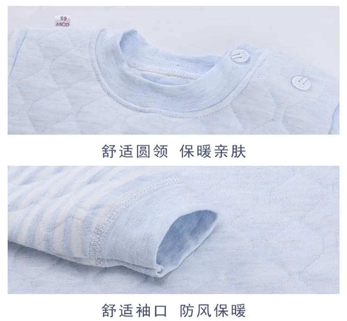 Children's Underwear Colored Cotton Three-Layer Warm Autumn And Winter Baby Warm Underwear details Picture