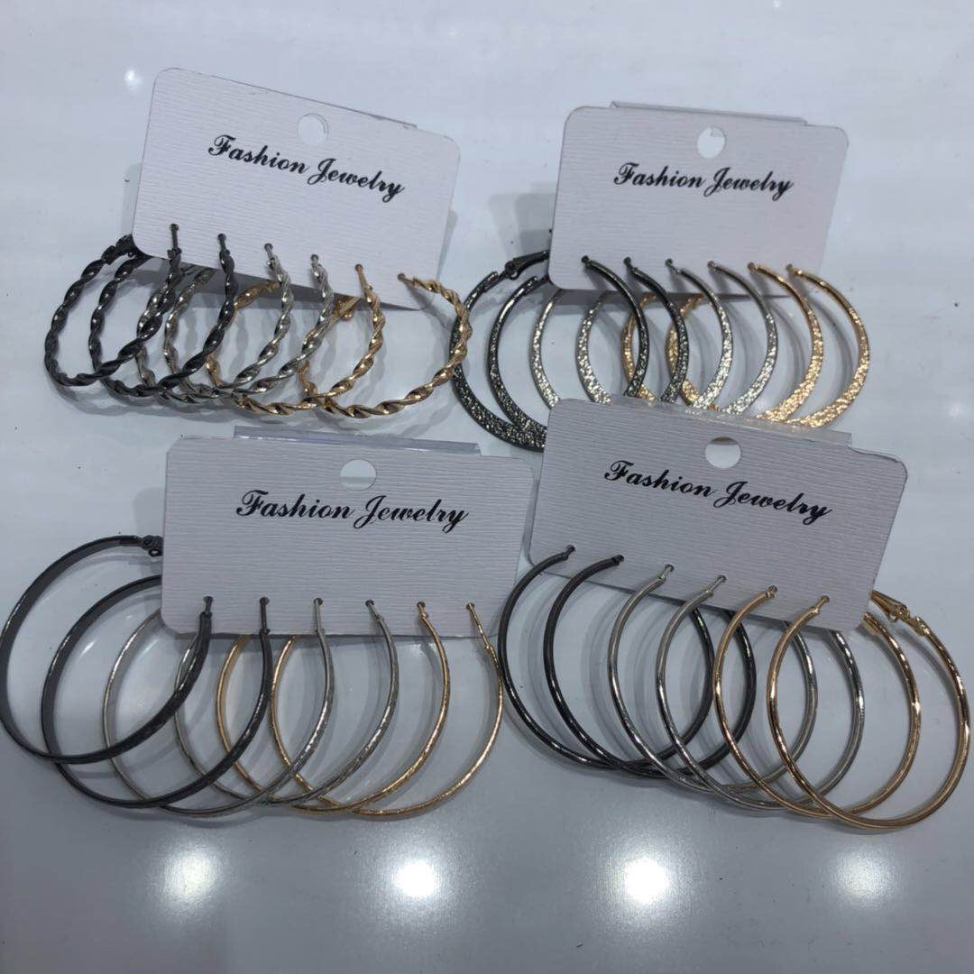 厂家直销铁质镀枪黑镀白金黄金小圈耳环饰品