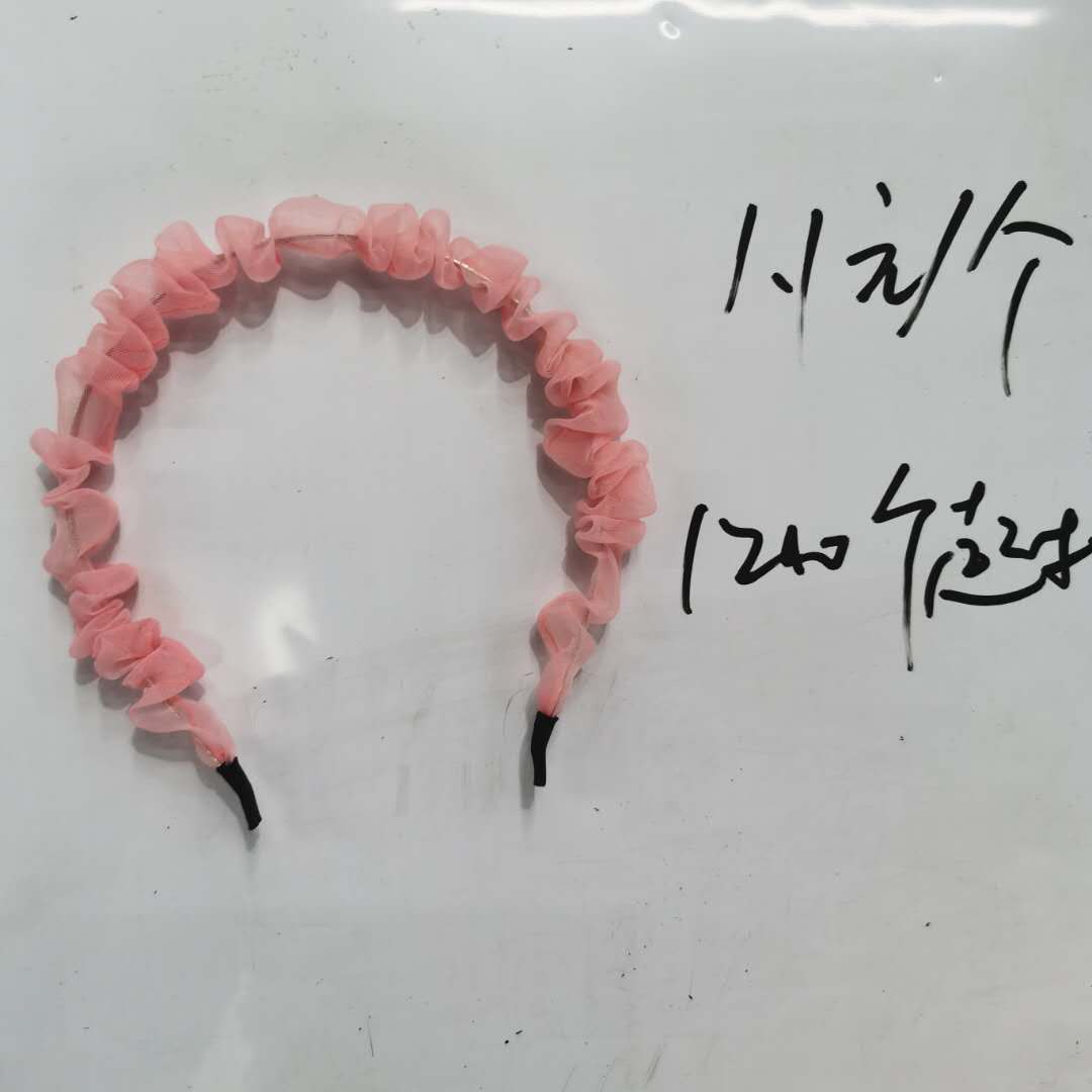 Korean Fashion Chic Women's Headband Pink Organza Head Buckle
