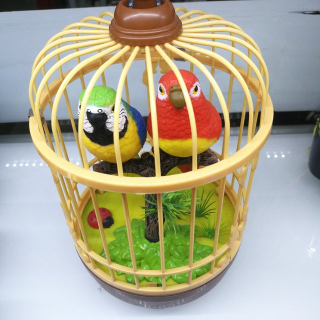 木质鸟笼仿真鹦鹉孩童礼物工艺品