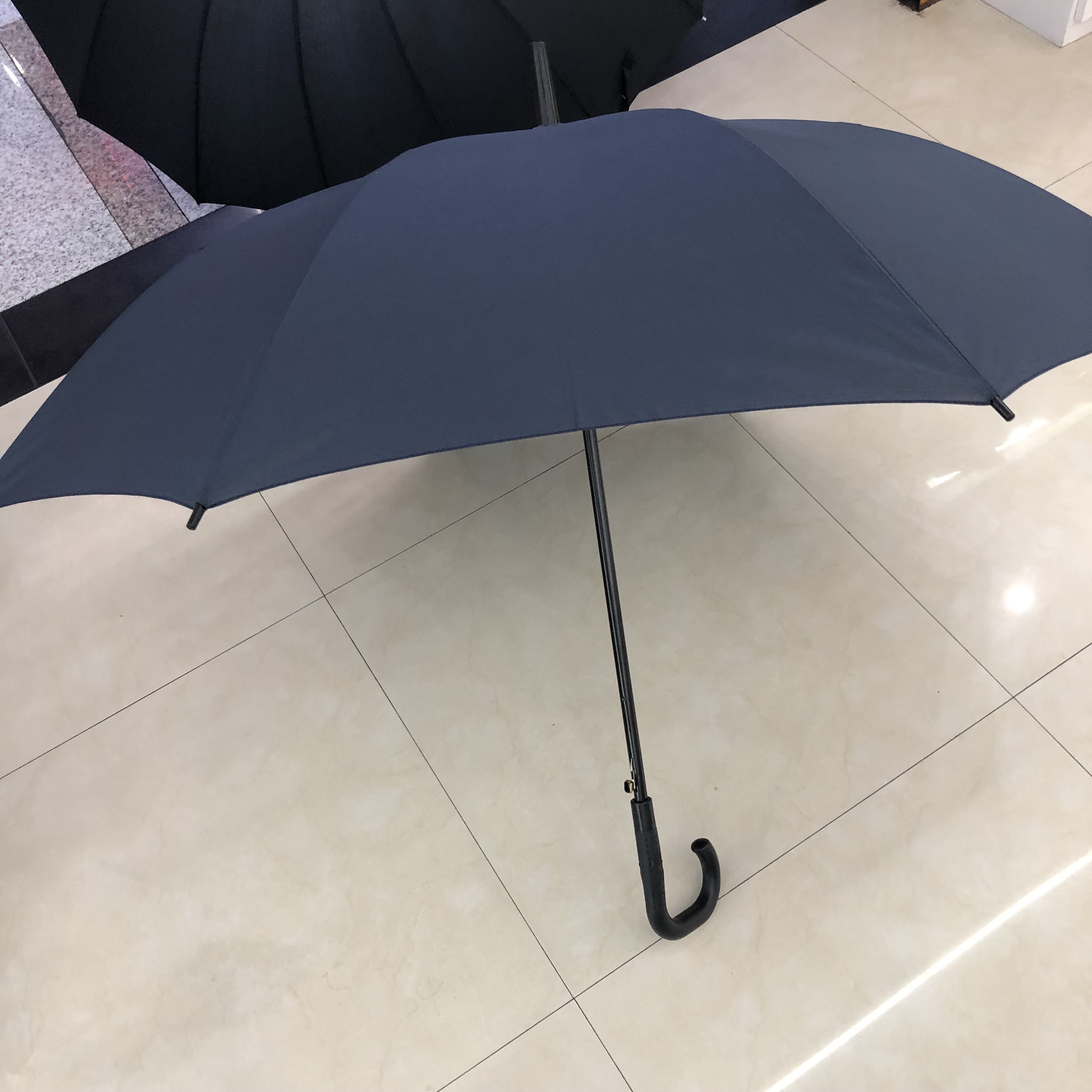 Yiwu Good Goods Since Opening Long Umbrella Business Umbrella Custom Increase Wind Weather Umbrella Solid Color Long Handle Straight Rod