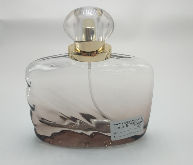 Transparent gradient glass perfume dispenser bottles