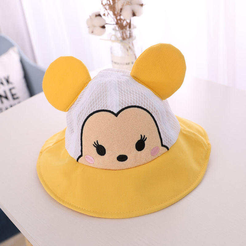 20 Summer Baby Hats Cartoon Mouse Basin Hats Boys And Girls Baby Hollowed Breathable Sun Hats Round Ears Fisherman Hats details Picture