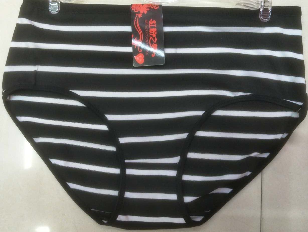Foreign trade ladies red striped panties middle waist casual shorts loose briefs Specification drawing