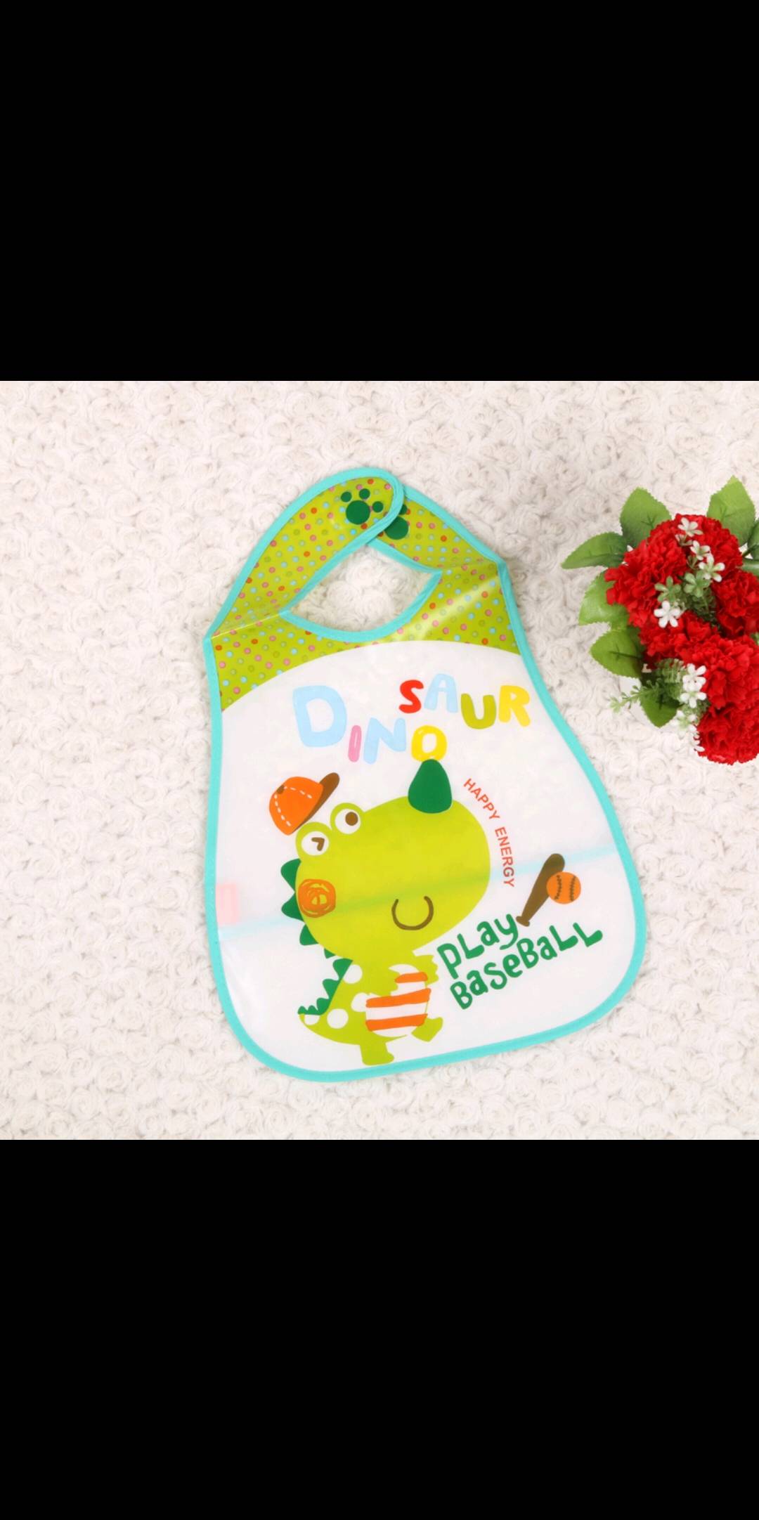 快乐能量 夏季婴儿口水巾宝宝围兜画画衣儿童食饭兜防水罩详情图3