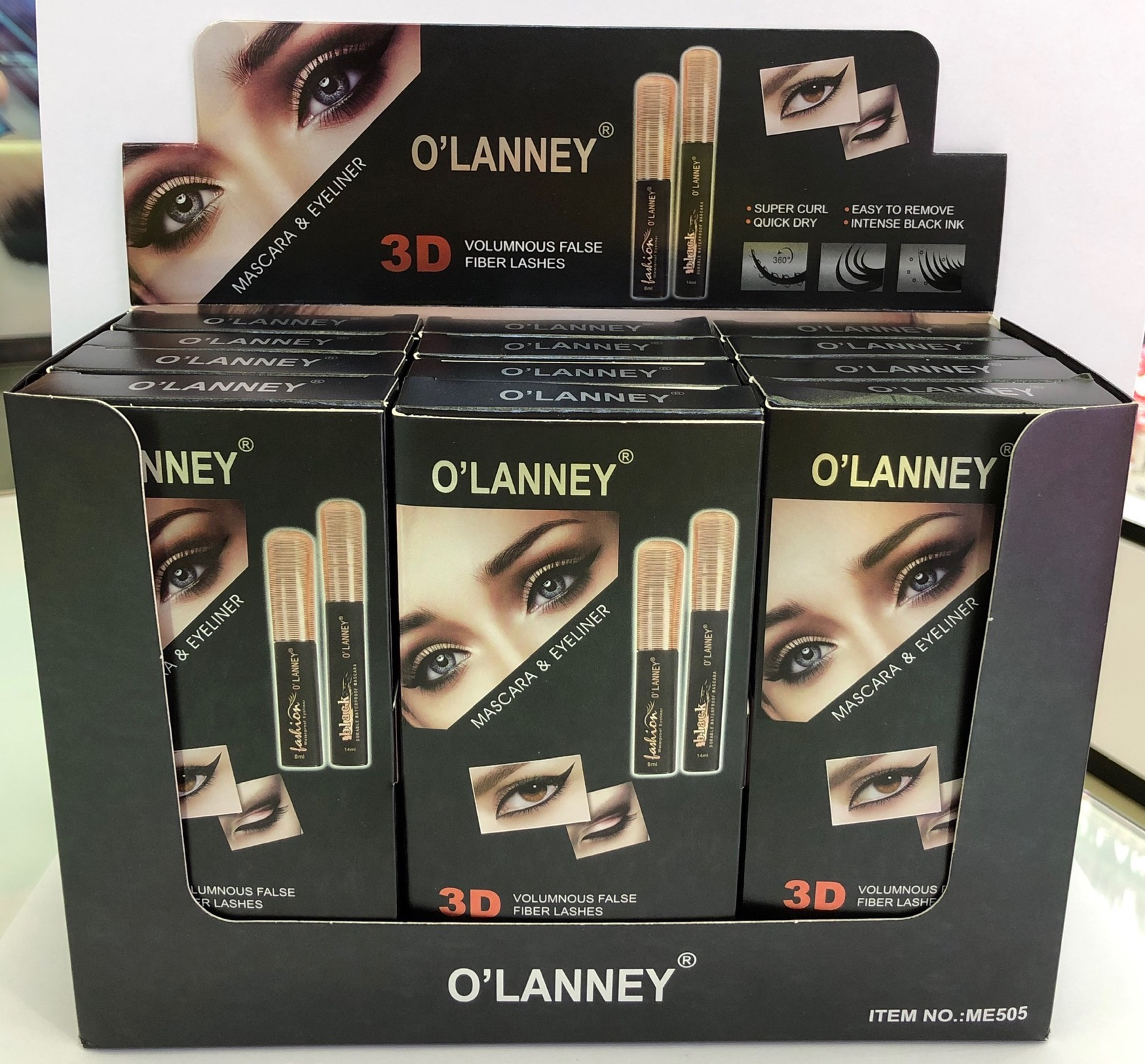 Mascara eyeliner 2 in 1 suit, waterproof, long and slim, eye make-up free thumbnail