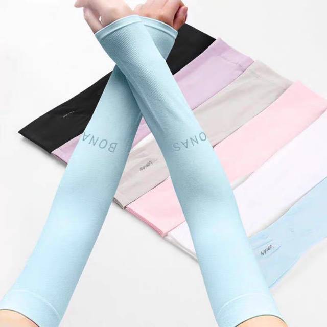 Ice silk sunshade arm guard for women, long half-finger outdoor sports sleeve, loose and breathable for driving, thin ice sleeve for summer Specification image