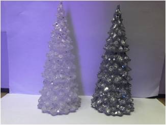 三层无底七彩灯发光树-撒粉款