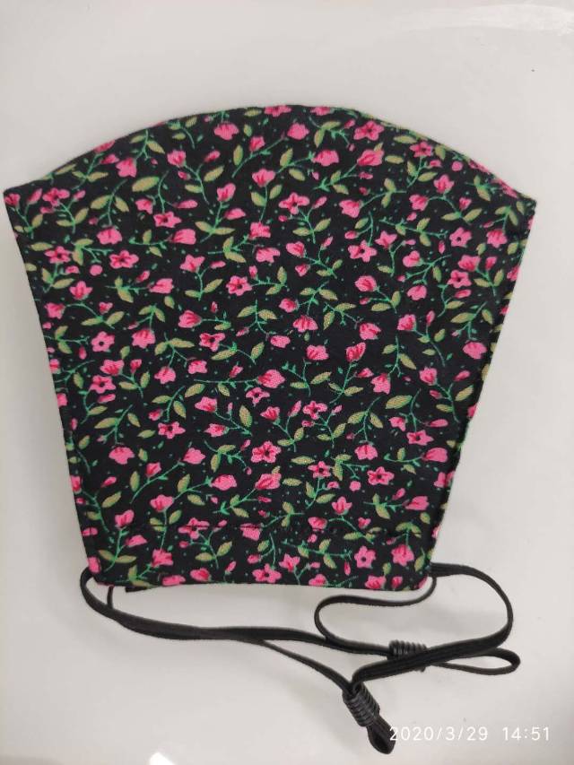 立体口罩女时尚韩版冬季骑行保暖防尘透气易呼吸冬天防寒加厚纯棉碎花可调节【外贸专供】细节图