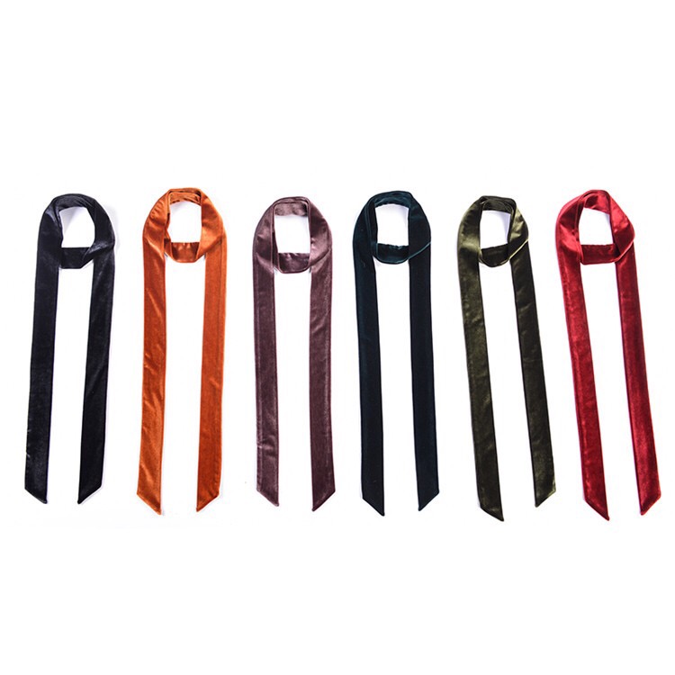 Ladies Fashion Trend Casual Velvet Thin Narrow Belt Scarf Specification drawing