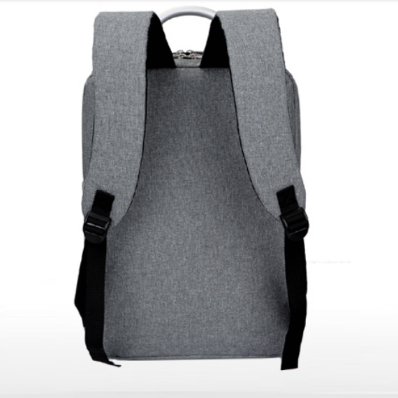 灰色简约经典款电脑背包男女通用省力双肩包详情图2