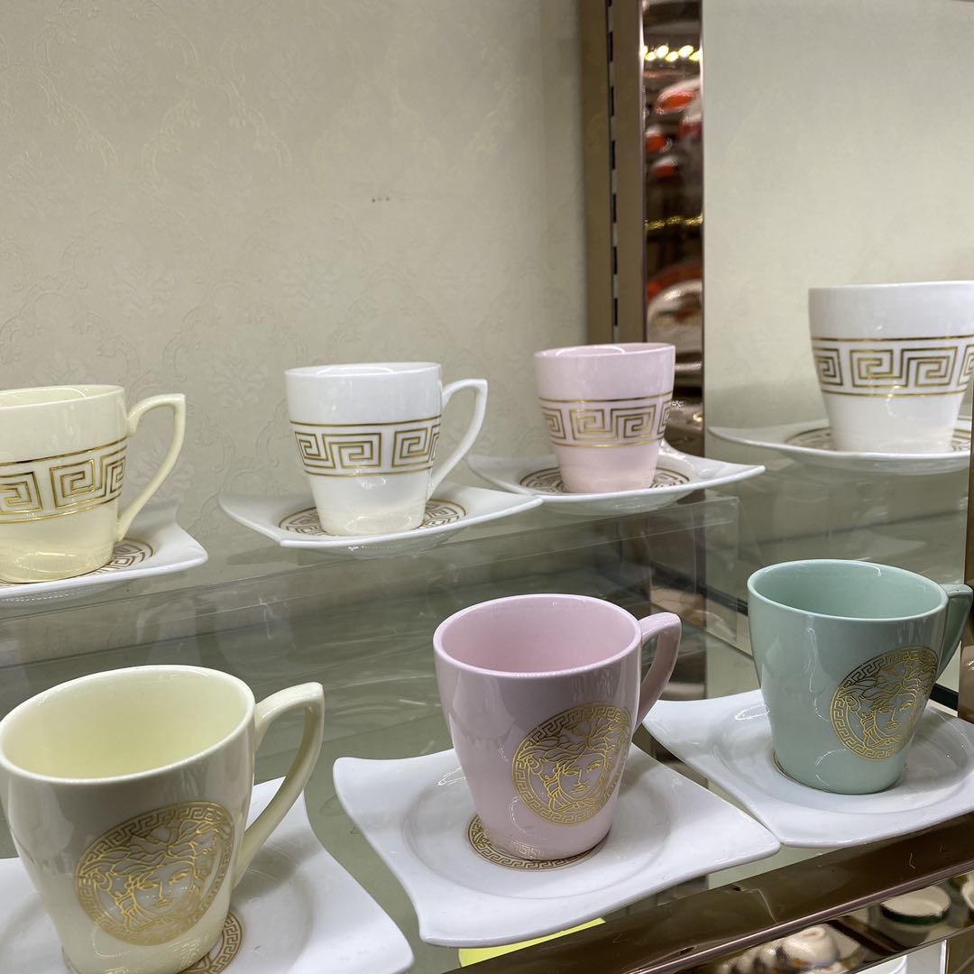 北欧陶瓷咖啡杯套装 欧式陶瓷咖啡杯碟定制logo复古创意咖啡具细节图