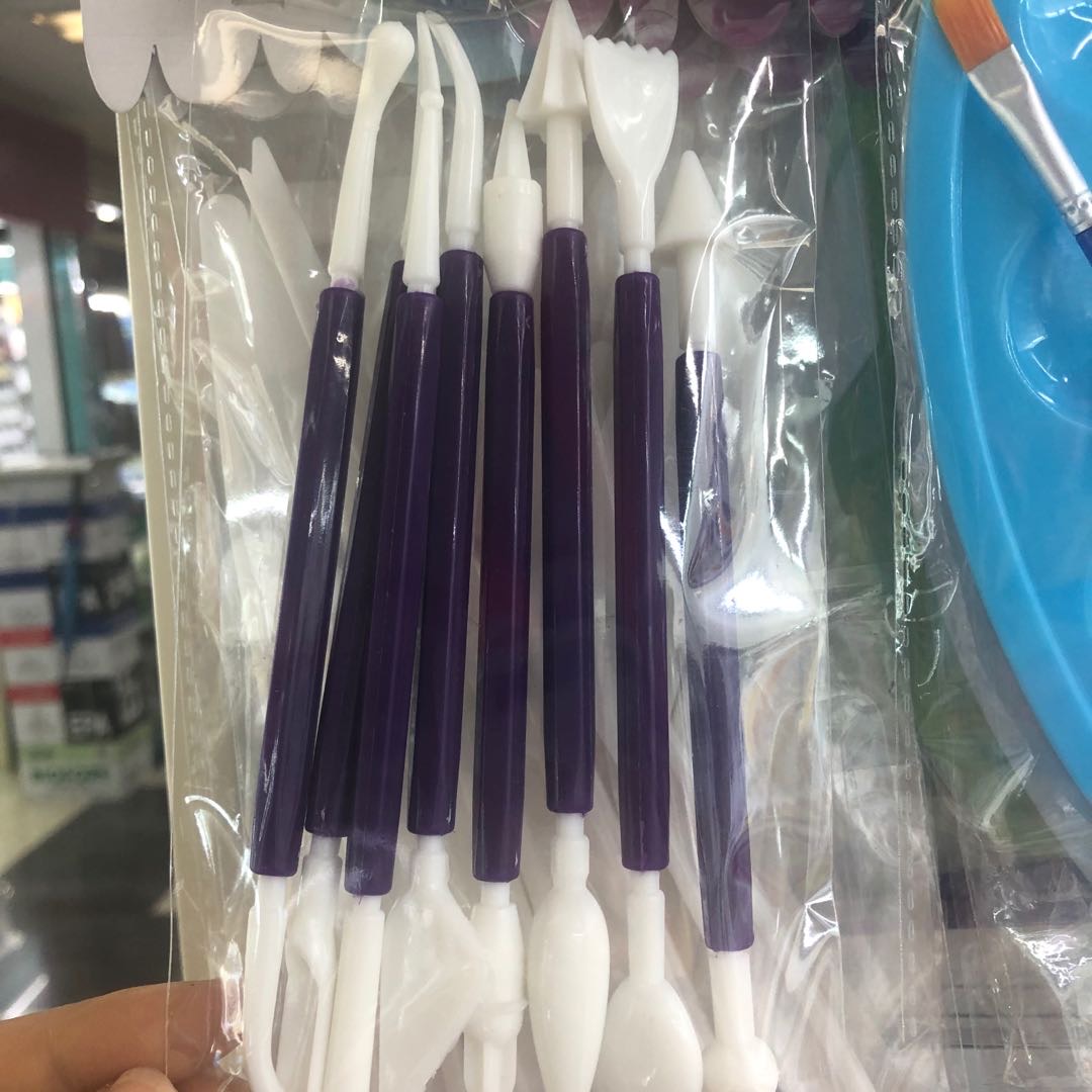 Ultralight clay, color clay, pottery, plastic cake, embossing, eight-piece set of clay molding tools thumbnail