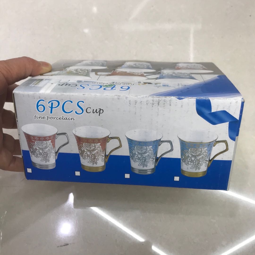 6pcs咖啡杯茶杯贴花镀金彩盒包装质量保证细节图
