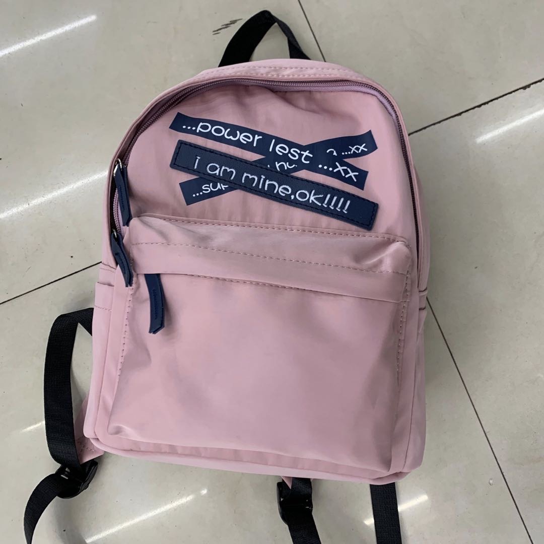 Korean canvas letter shoulder bag