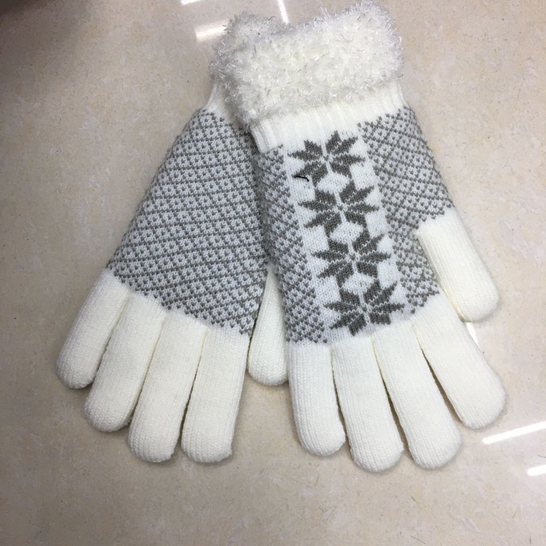 魔术提花手套户外运动冬季保暖针织毛线手套产品图