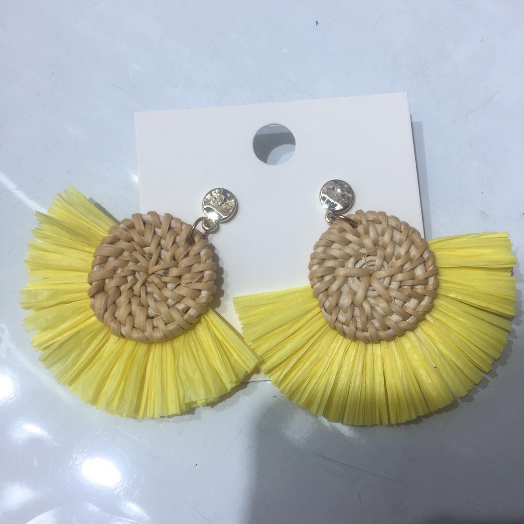 新款波西米亚耳环时尚创意耳饰手工扇形耳环