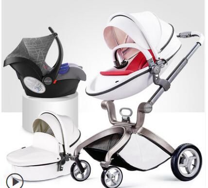 HotMom Aluminum alloy pu leather baby high-view Stroller details Picture