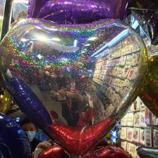 一次性铝膜爱心形气球环保无污染文化铝膜气球