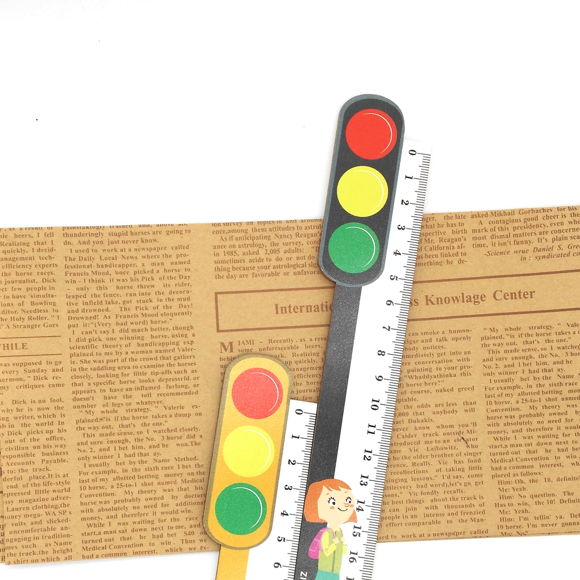 交通标志精美可爱创意文具卡通木尺小学生初中生木质尺子产品图