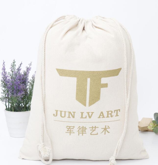 批发卡通帆布拉绳束口袋大米包装袋定做化妆品收纳袋定制可印logo