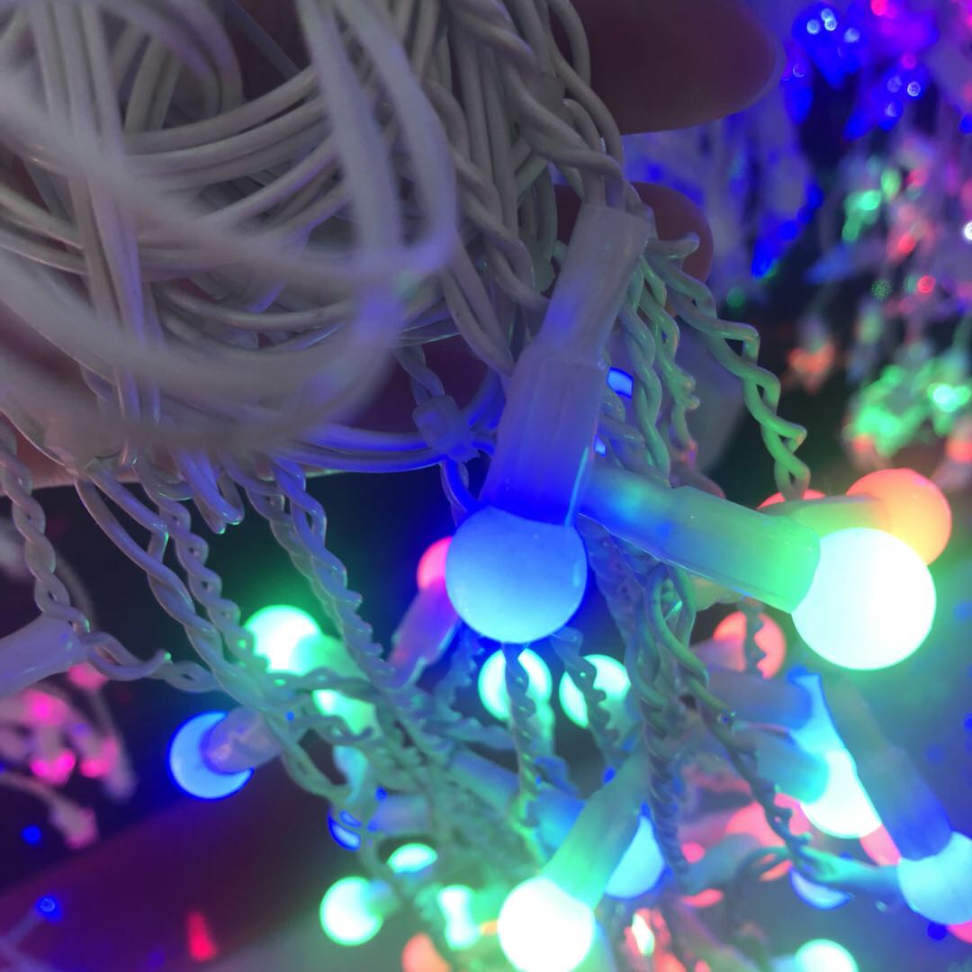 七彩灯串欧美八功能气泡球led灯串圣诞节装饰细节图