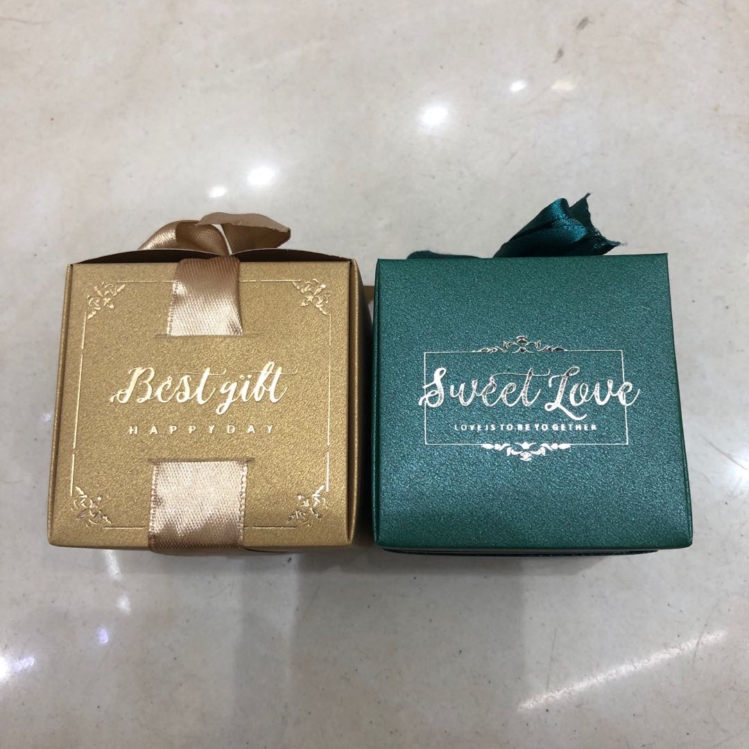 立体正方体英文字母彩带礼盒结婚糖果盒