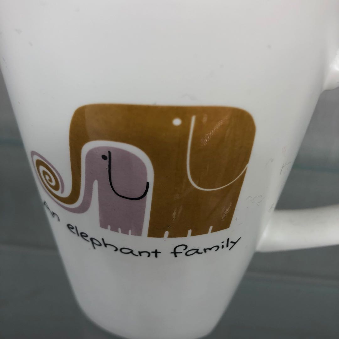 大象陶瓷水杯带勺咖啡牛奶杯学生茶杯礼品产品图