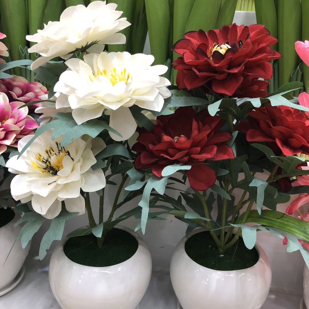 Simulation Dahlia 5 Multi-Color Big Pot Garden Small Fresh Decorative Home Photography Accessories Manufacturers Direct Sales