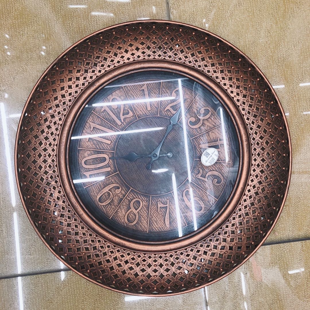美式复古静音挂钟客厅简欧创意欧式挂表北欧艺术装饰时钟表