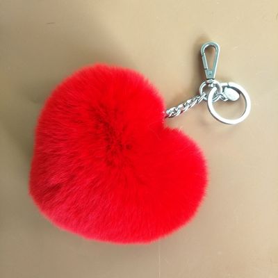 毛球挂件钥匙挂件挂饰爱心桃心心形钥匙扣