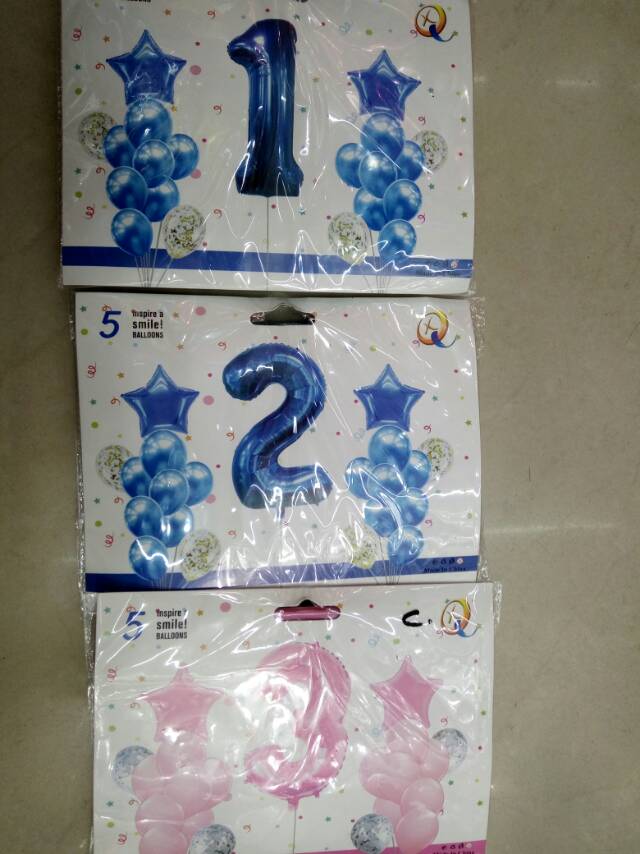 PVC digital balloon toys for children birthday party supplies