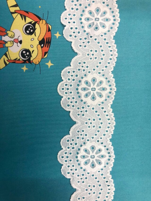 福建工厂蕾丝花边面料氨纶花边单色花型花边