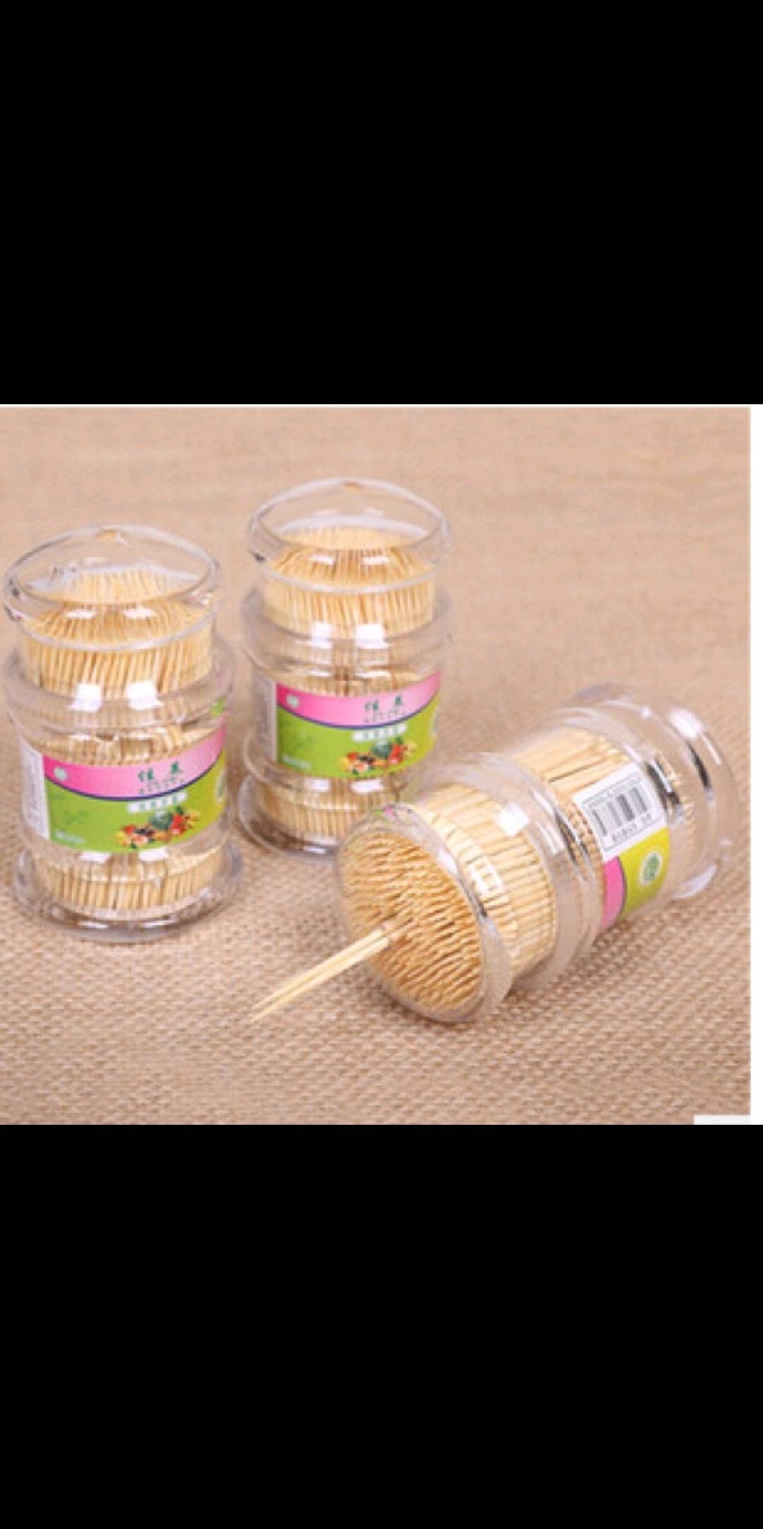 Big Pagoda Bottle Shape Natural Bamboo Environmental Protection Two Tip Toothpick Fruit Sign Magic Products Manufacturers Direct Sales 4