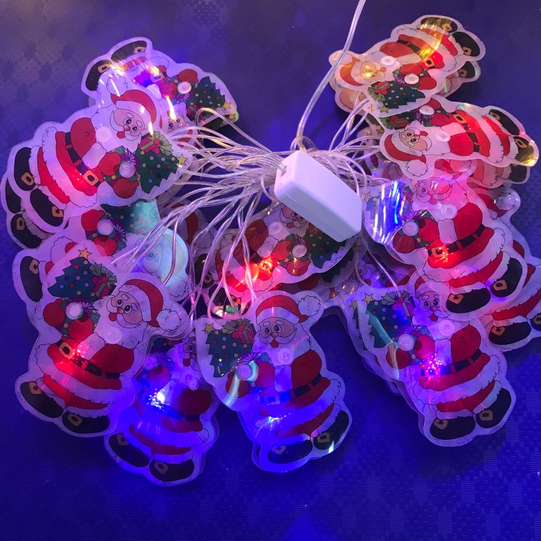 Santa Claus lanterns, Christmas lights, decorative lights, ed lanterns, flashing lights, string lights, dining room, festival decoration, room, dormitory