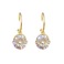 韩国风尚金色合金环镶钻圆形钻石闪亮女气质耳饰产品图