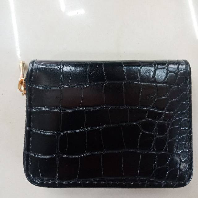 亮光纯黑色女生手拿包钱包