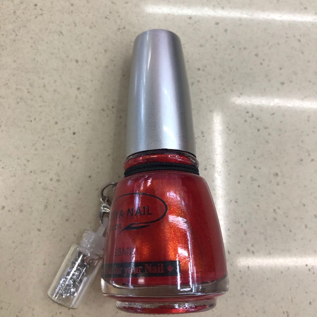 大红色带钻指甲油女持久免烤快干全套装不可撕拉