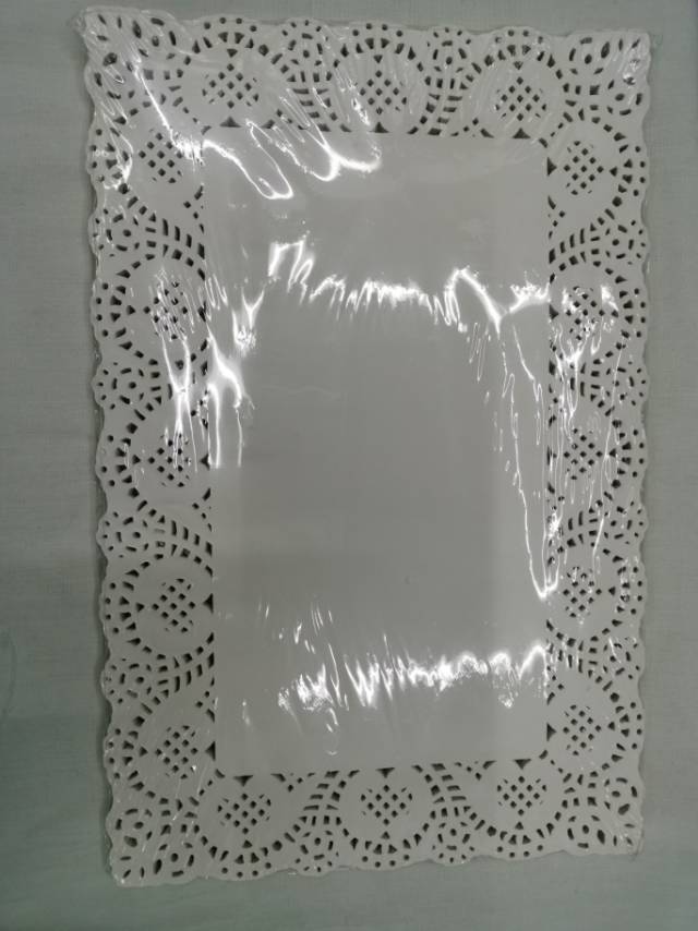 Pastry Hollow Bread Basket Plate Lace Paper Kitchen Blotting Paper Placemat Dessert Liner White Household Blue details Picture
