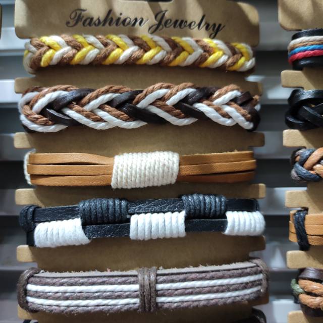 简约复古编织牛皮手链diy组合套装产品图