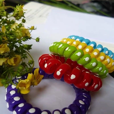Boutique Scrunchie Multicolor Phone Cord Hair Cord High Spring Scrunchie Elastic Rubber Scrunchie Headpiece Hair Accessories