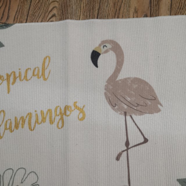 白色地毯火烈鸟图案地毯加长版地毯产品图